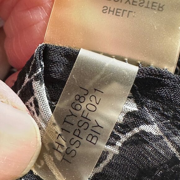 Tommy Hilfiger Womens Black White Dark Floral Lined Tank Blouse XL Fairy Whimsy - Picture 6 of 8